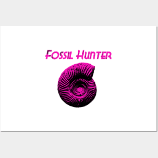 Fossil Hunter Pink Ammonite Posters and Art